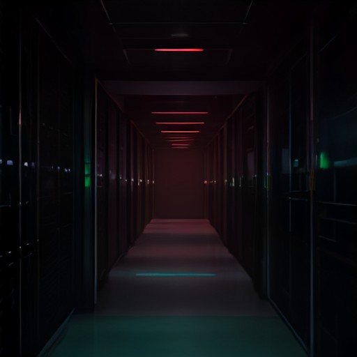 Server in un data center con una spia rossa di allarme