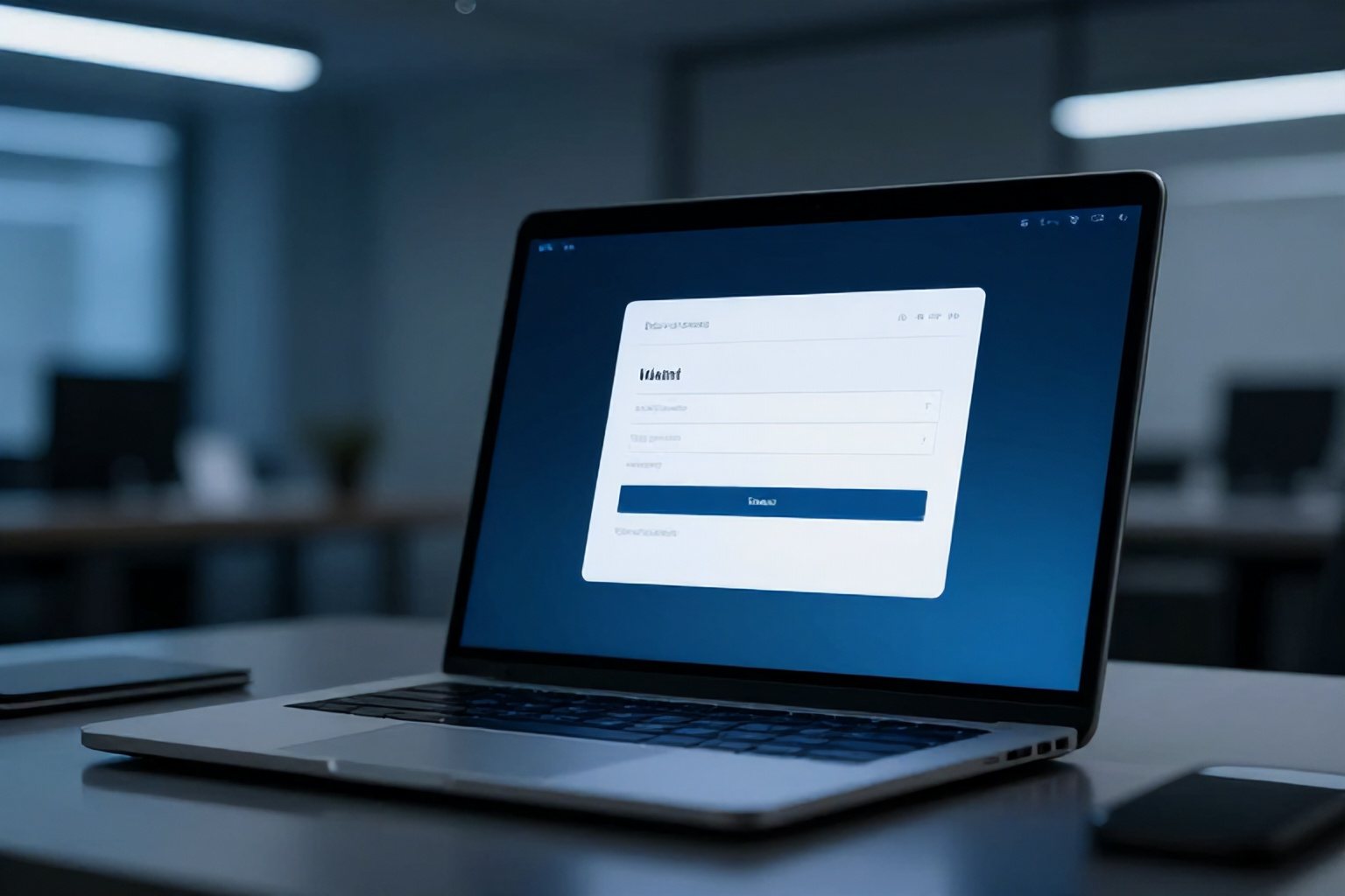 Schermata di login su un portatile in un ufficio, simbolo degli accessi automatizzati del credential stuffing