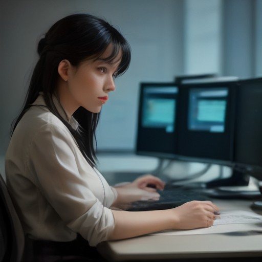 Ethical hacker al lavoro su più monitor in un ufficio moderno