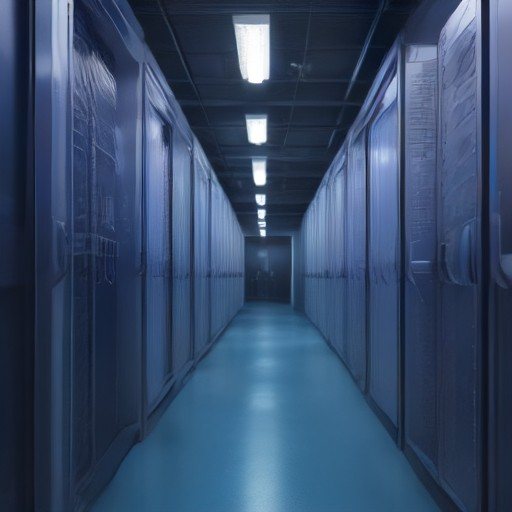 Tecnico che verifica lo stato dei server in una sala macchine aziendale