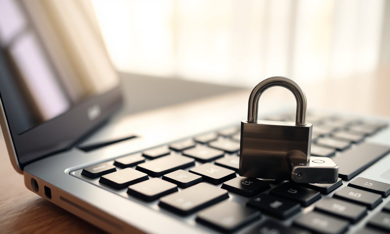 Tastiera di un laptop con chiave di sicurezza hardware per proteggere le password