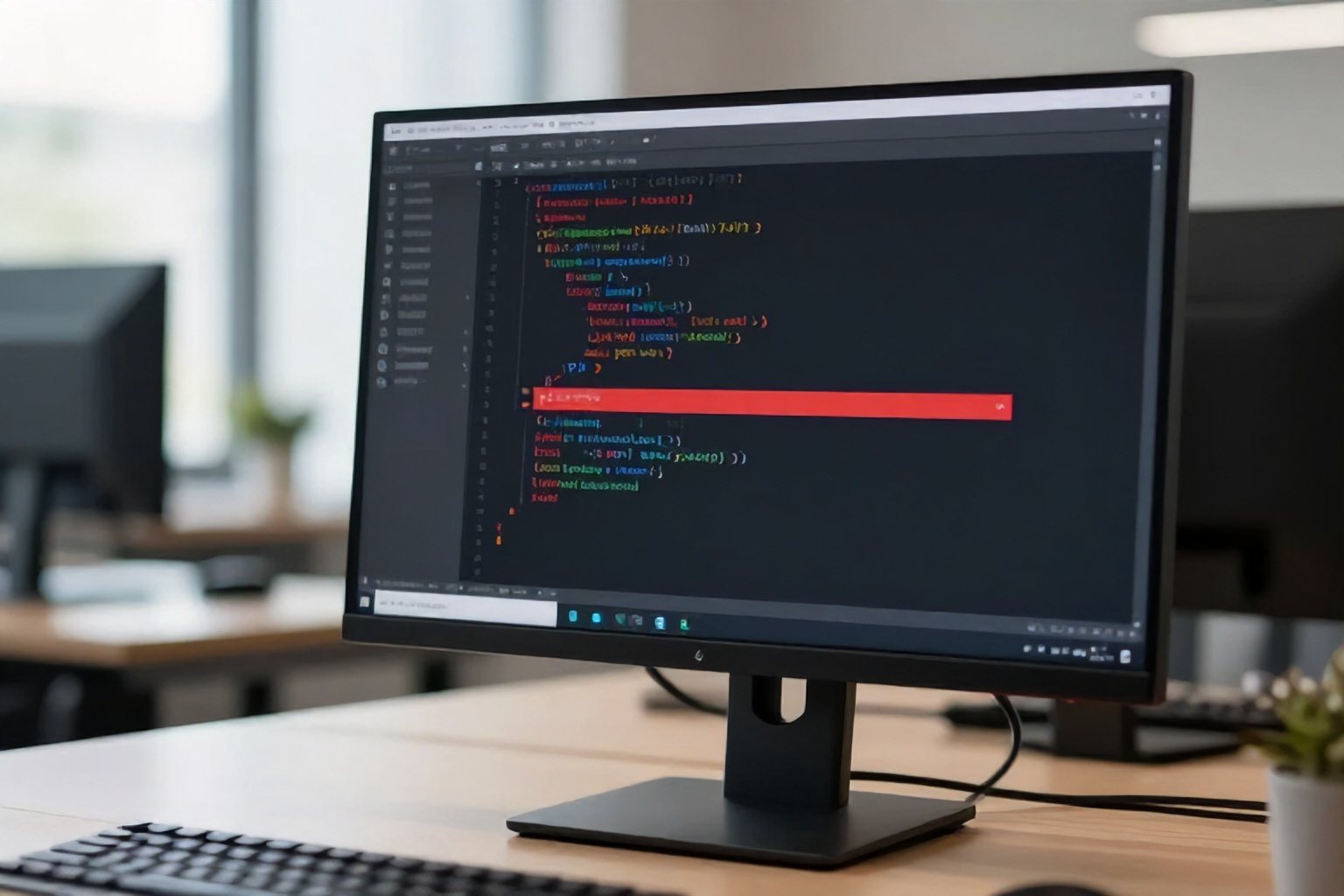 Sviluppatore che analizza codice PHP alla ricerca di vulnerabilità